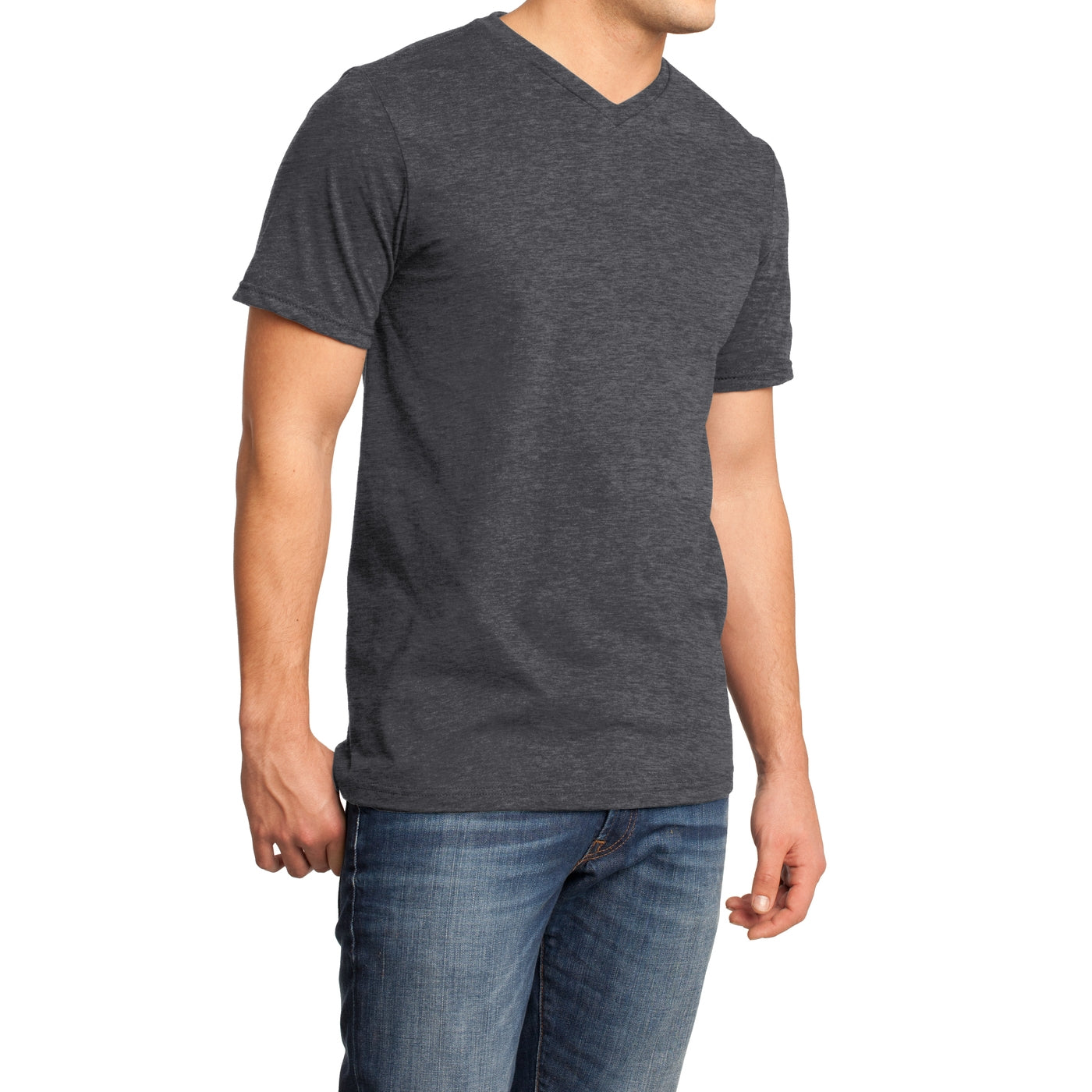 Men's Young Very Important Tee V-Neck - Heathered Charcoal