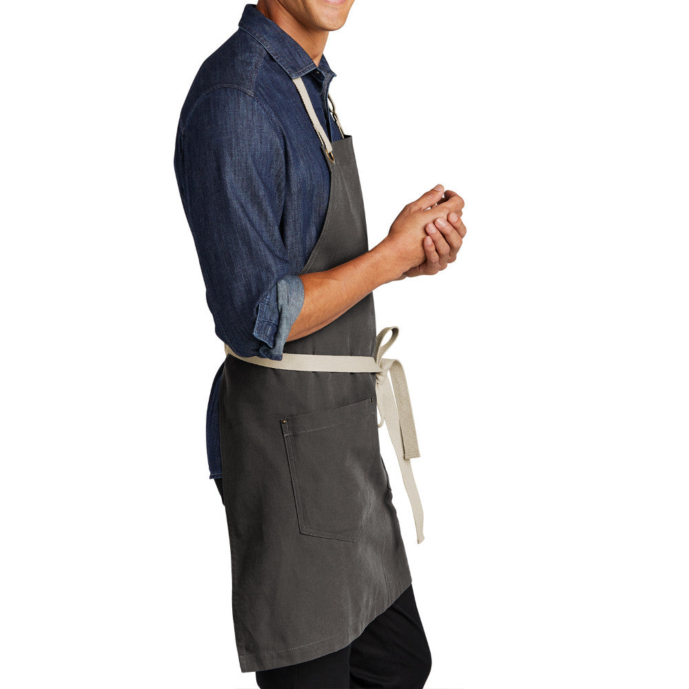 Men's Canvas Full-Length Adjustable Neck Two-Pocket Apron