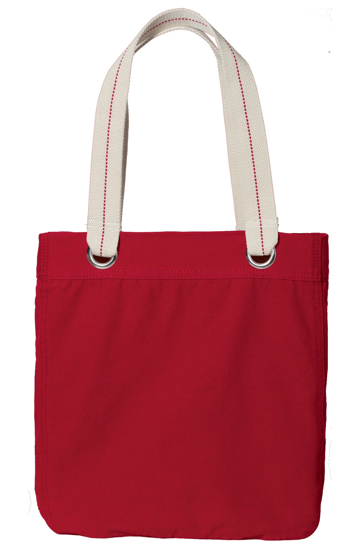 Allie Tote Bag – Cotton Canvas with Striped Handles & Zippered Pocket for Everyday Use