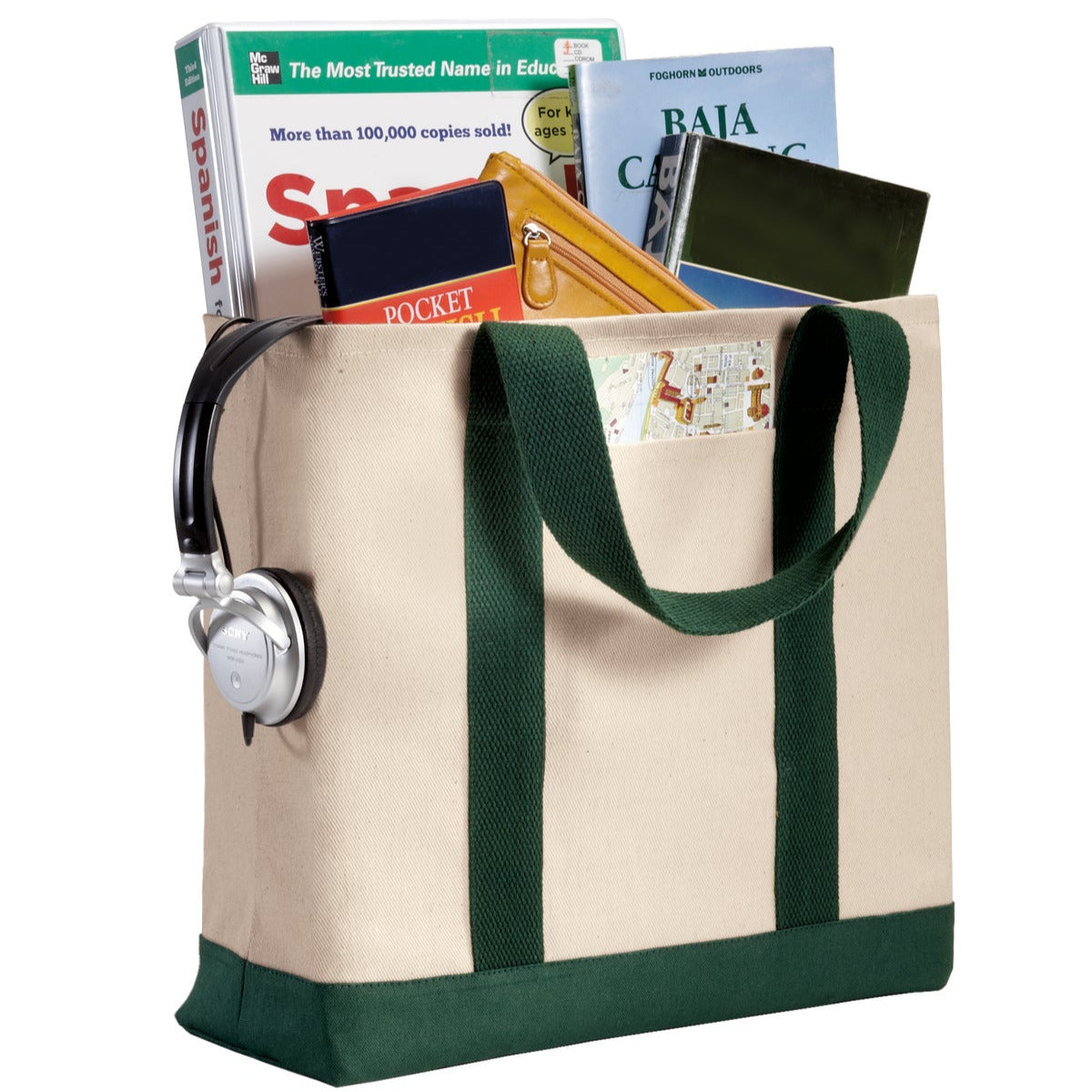 Ideal Twill Two-Tone Shopping Tote Bag