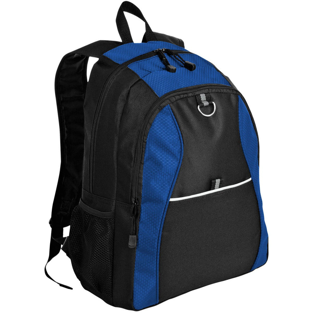 Unique Texture Contrast Honeycomb Backpack Blue/Black