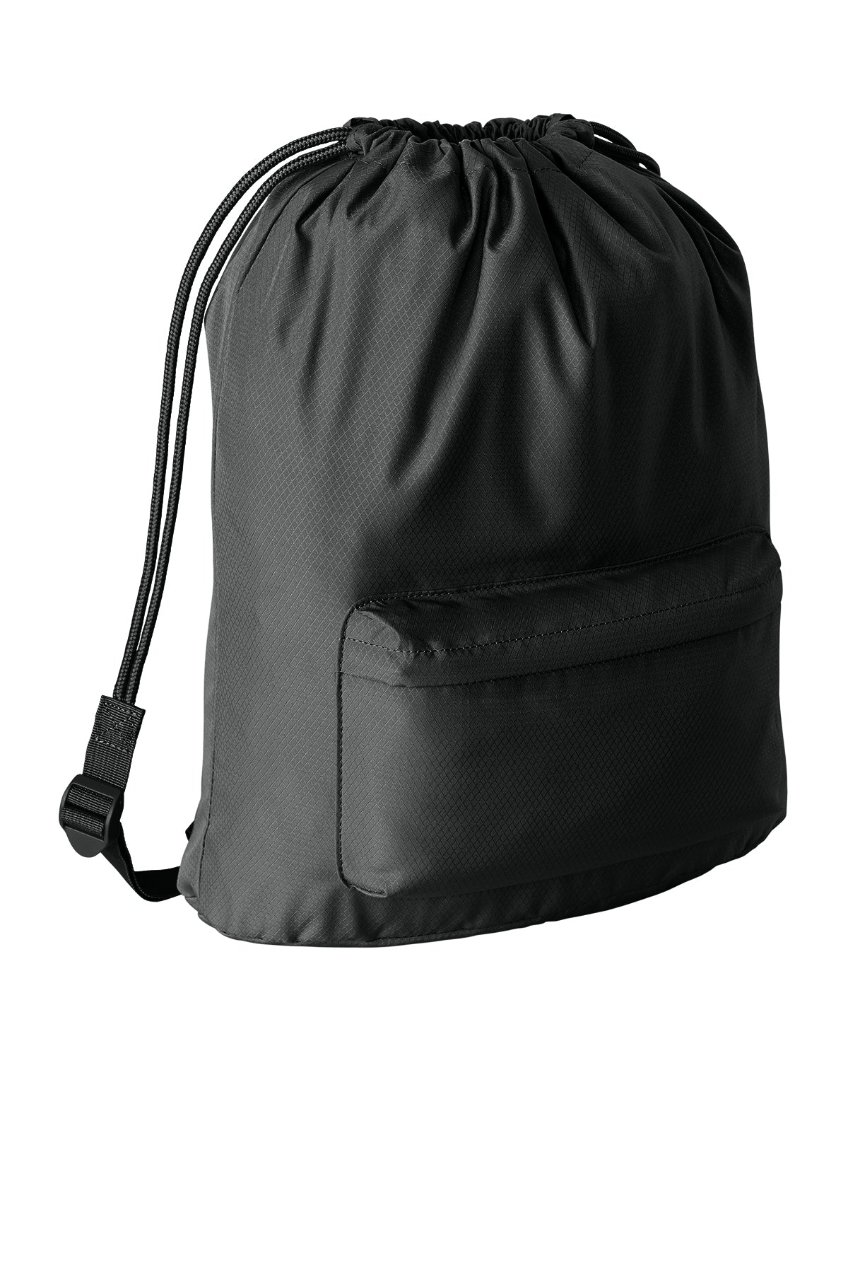 Diamond Front Zippered Pocket Cinch Bag