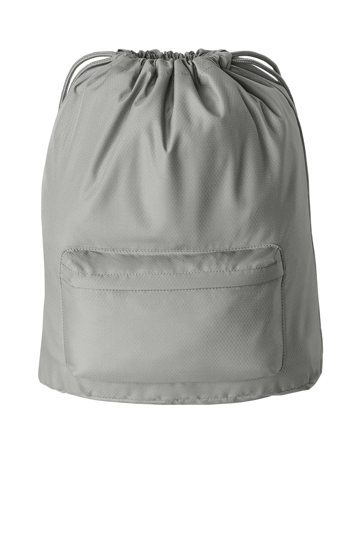 Diamond Front Zippered Pocket Cinch Bag