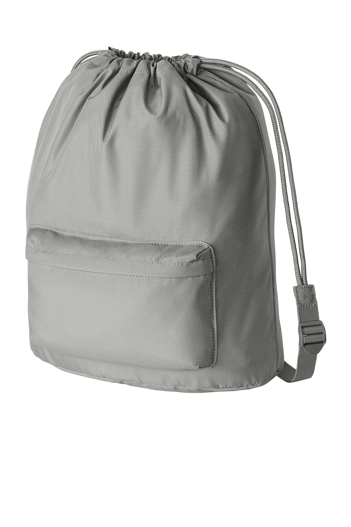 Diamond Front Zippered Pocket Cinch Bag