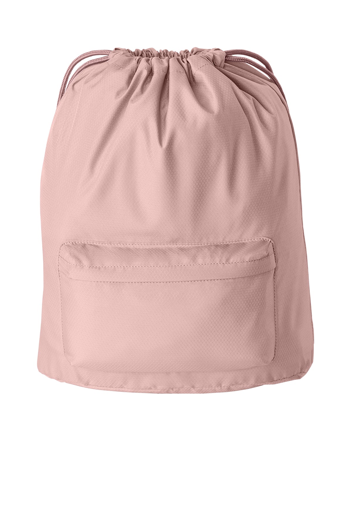 Diamond Front Zippered Pocket Cinch Bag