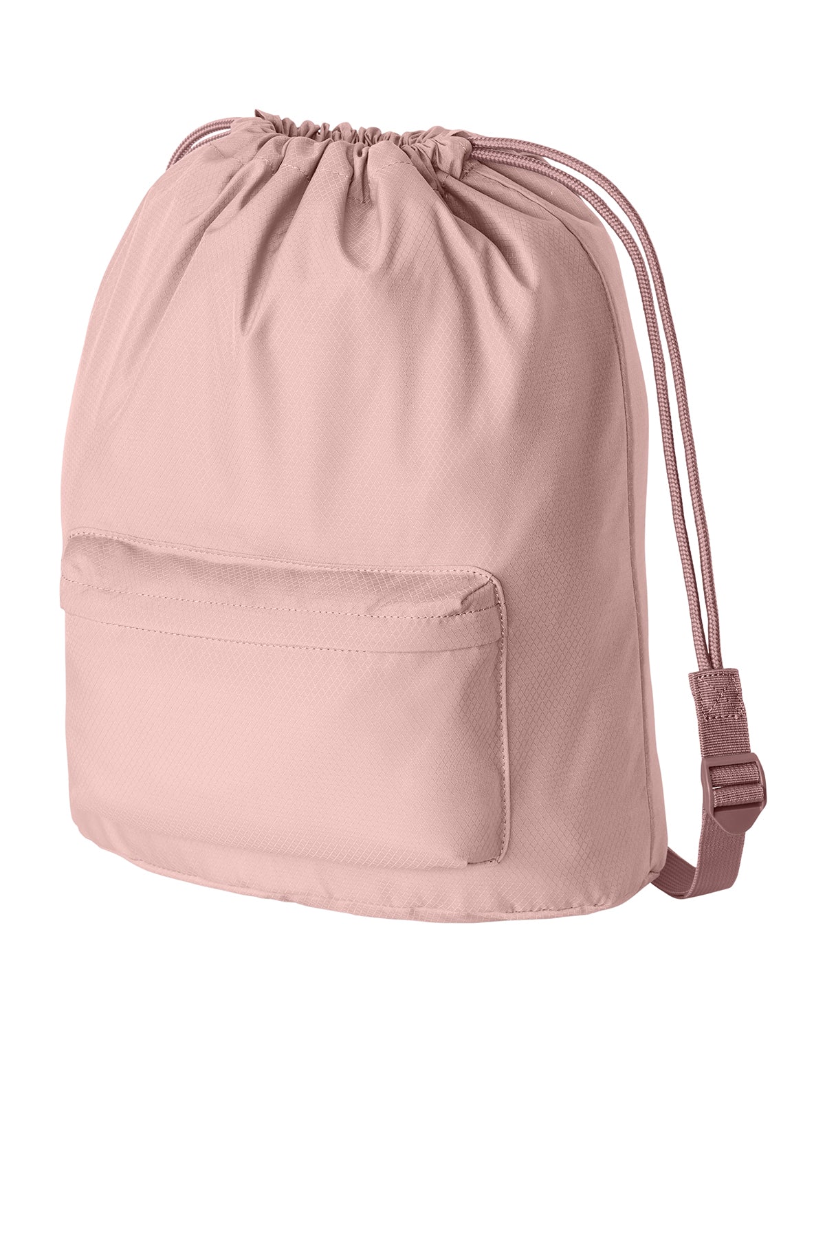 Diamond Front Zippered Pocket Cinch Bag