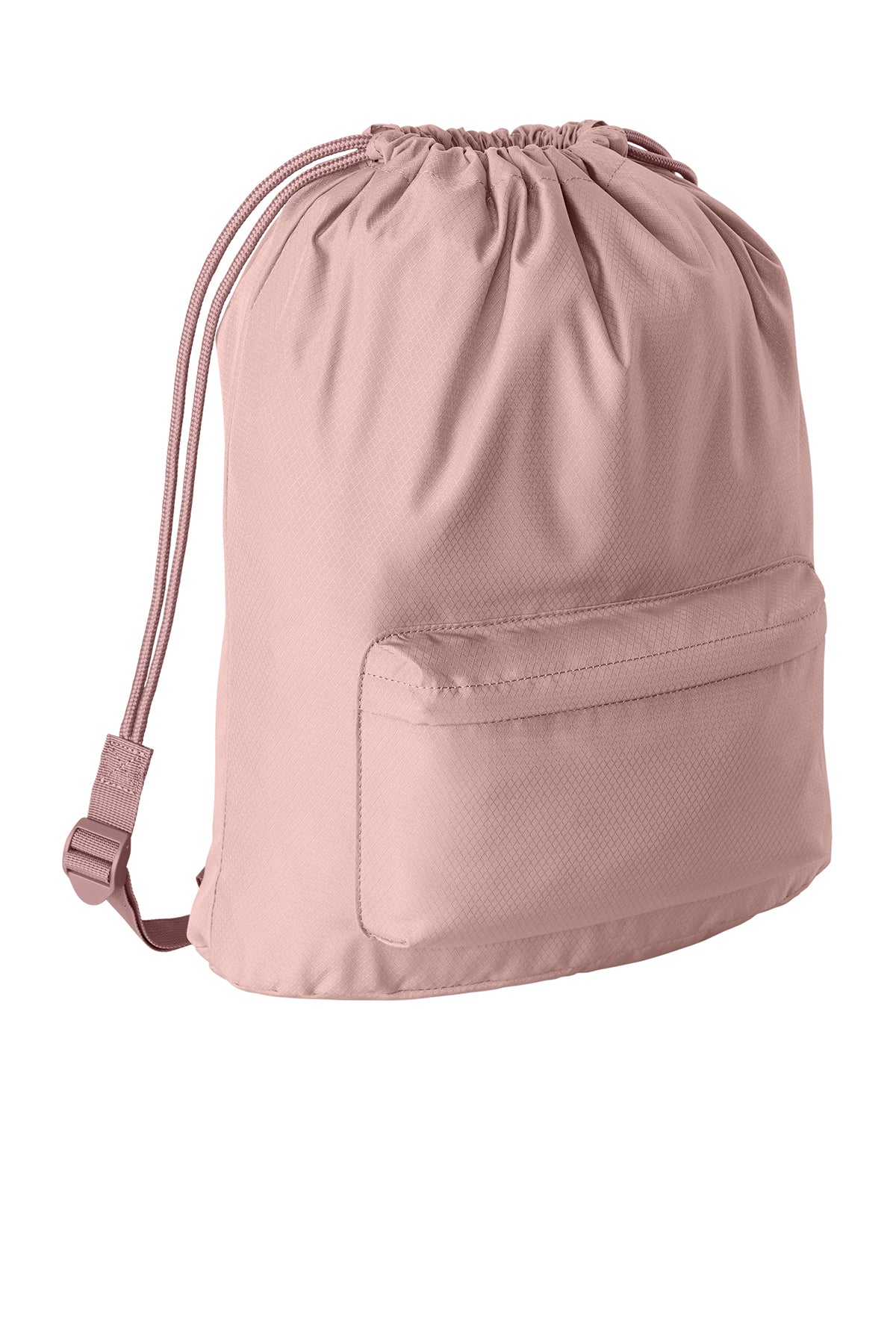 Diamond Front Zippered Pocket Cinch Bag