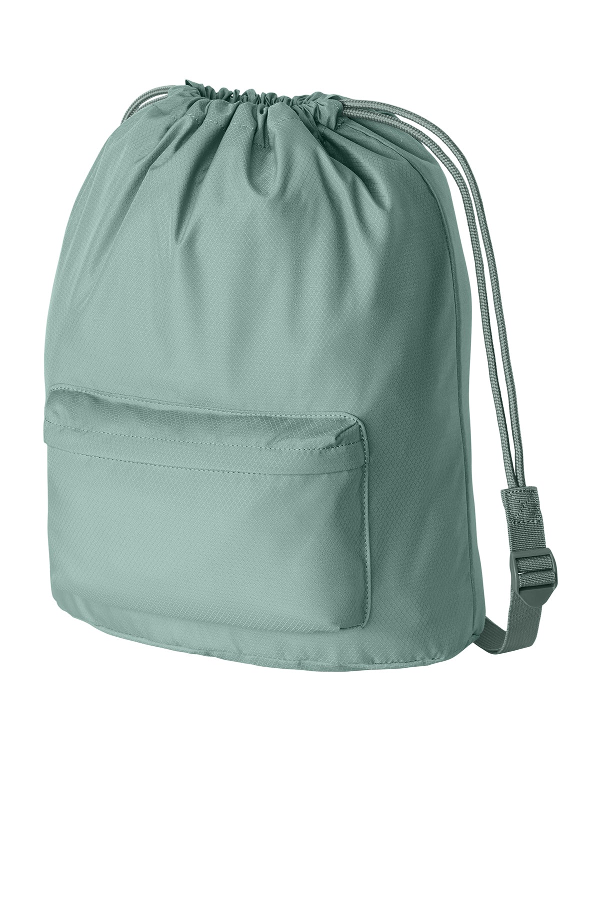 Diamond Front Zippered Pocket Cinch Bag