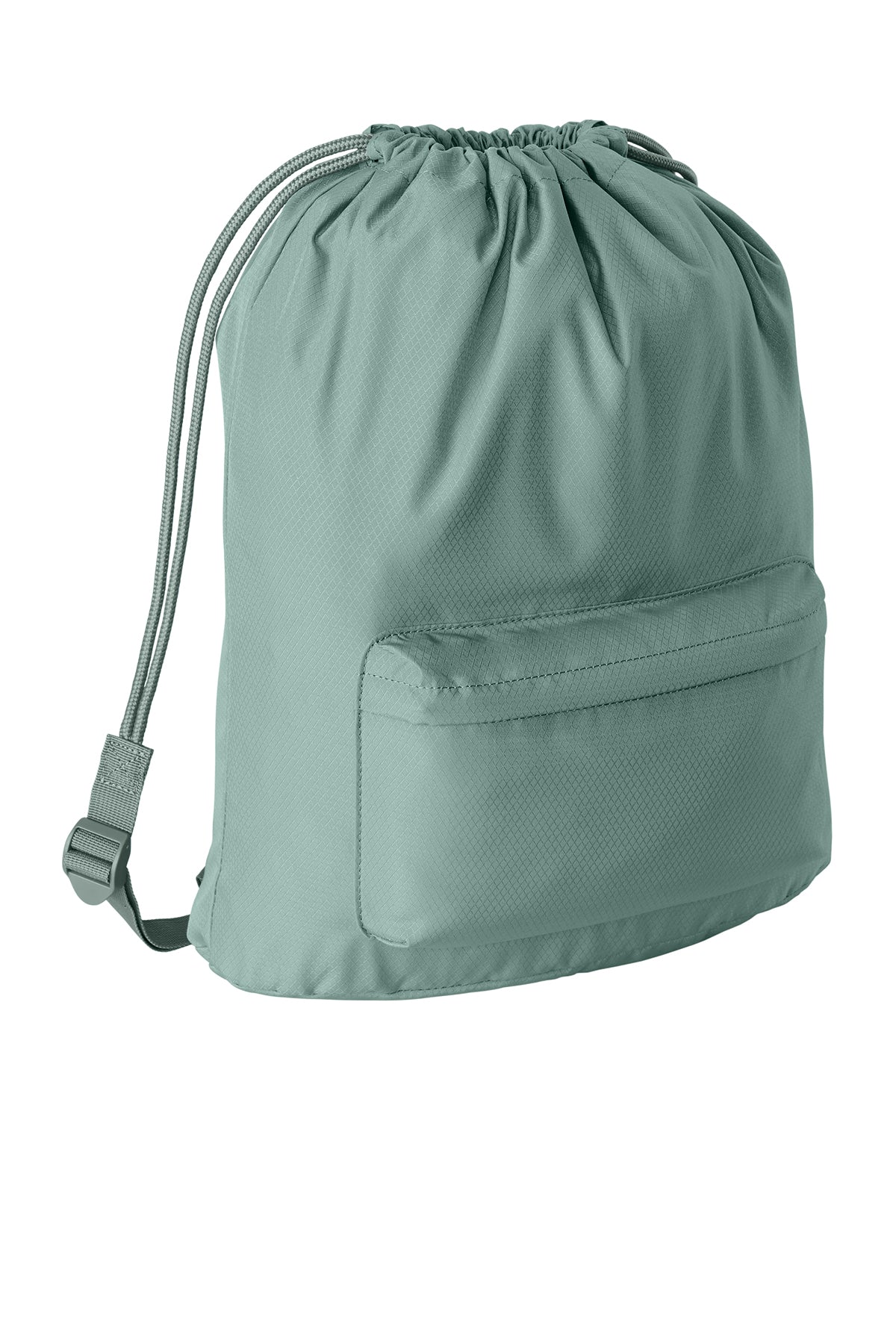 Diamond Front Zippered Pocket Cinch Bag