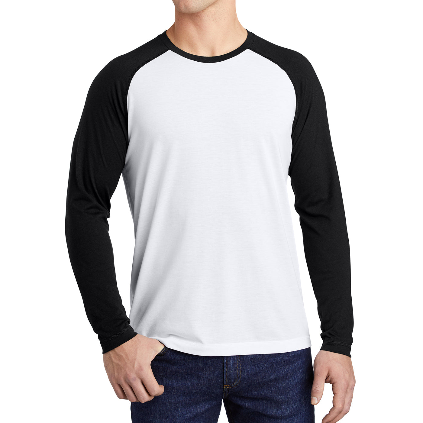 Men's Tri-Blend Long Sleeve Wicking Raglan Tee for Active Comfort