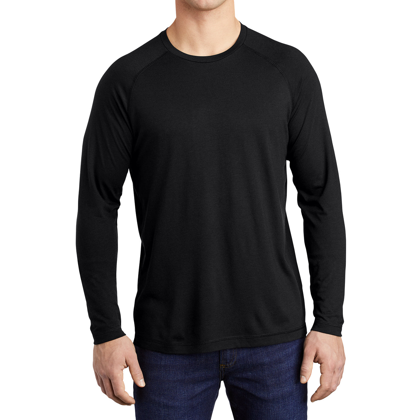Men's Tri-Blend Long Sleeve Wicking Raglan Tee for Active Comfort