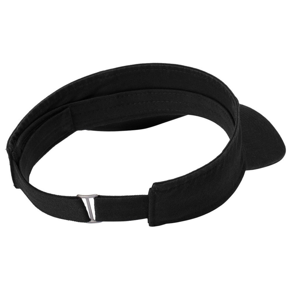 Unisex Fashion Visor Washed Cotton Twill 3-Panel Design for Lived-In Look Self-Fabric Sweatband-Black