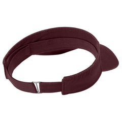 Unisex Fashion Visor Washed Cotton Twill 3-Panel Design for Lived-In Look Self-Fabric Sweatband-Maroon