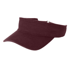 Unisex Fashion Visor Washed Cotton Twill 3-Panel Design for Lived-In Look Self-Fabric Sweatband-Maroon