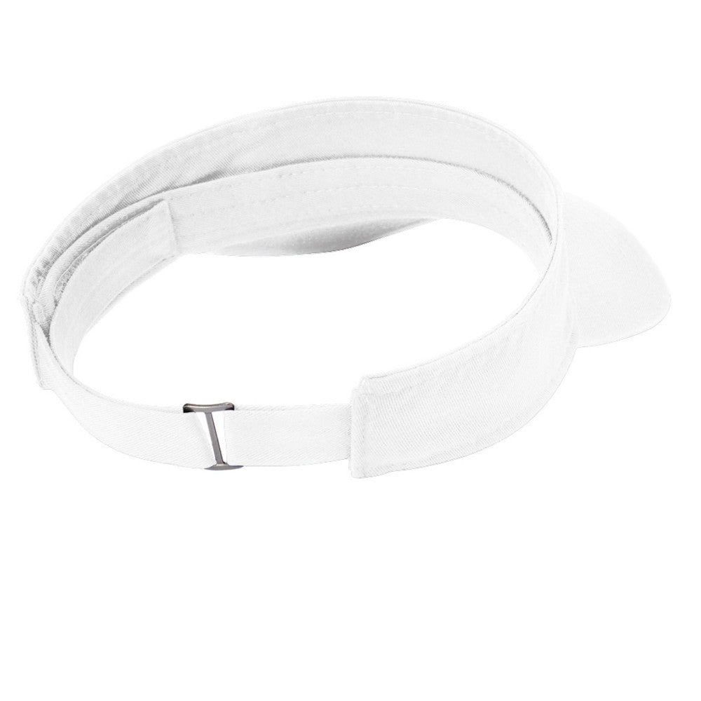 Unisex Fashion Visor Washed Cotton Twill 3-Panel Design for Lived-In Look Self-Fabric Sweatband-White