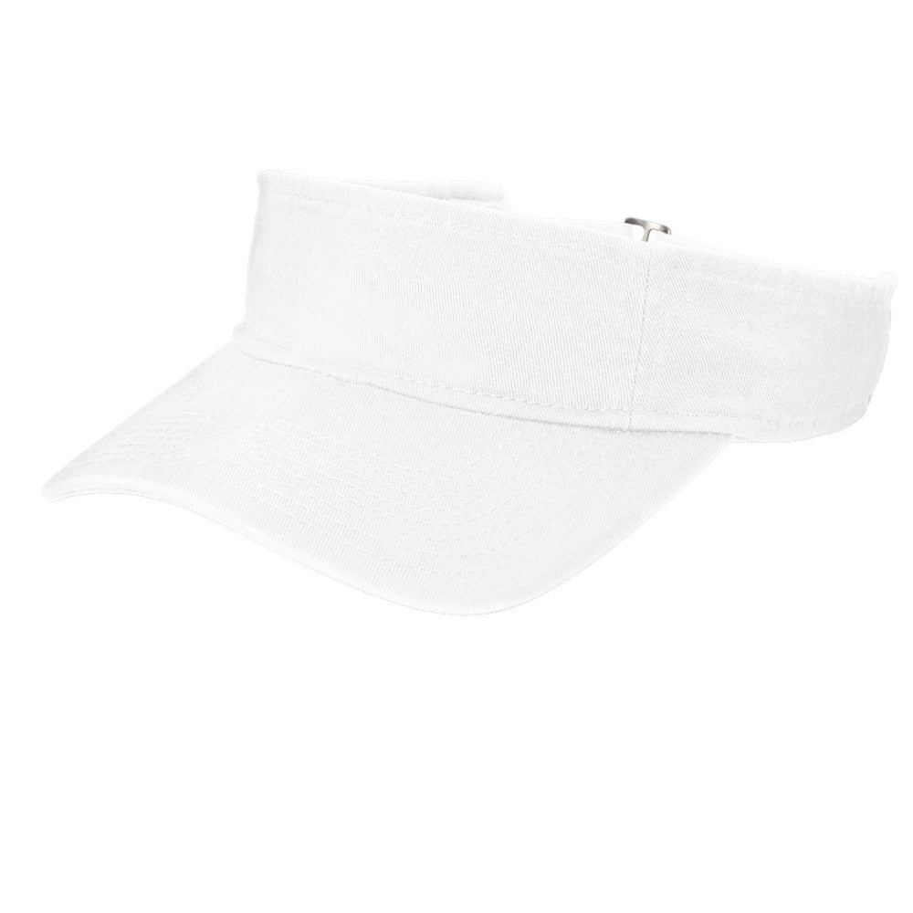 Unisex Fashion Visor Washed Cotton Twill 3-Panel Design for Lived-In Look Self-Fabric Sweatband-White