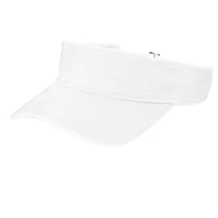 Unisex Fashion Visor Washed Cotton Twill 3-Panel Design for Lived-In Look Self-Fabric Sweatband-White