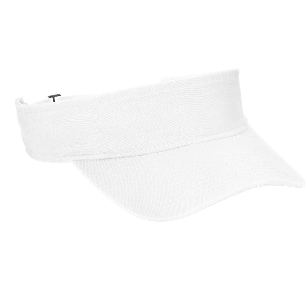 Unisex Fashion Visor Washed Cotton Twill 3-Panel Design for Lived-In Look Self-Fabric Sweatband-White