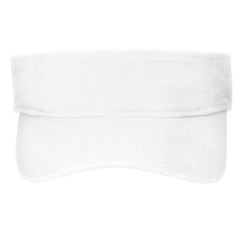 Unisex Fashion Visor Washed Cotton Twill 3-Panel Design for Lived-In Look Self-Fabric Sweatband-White