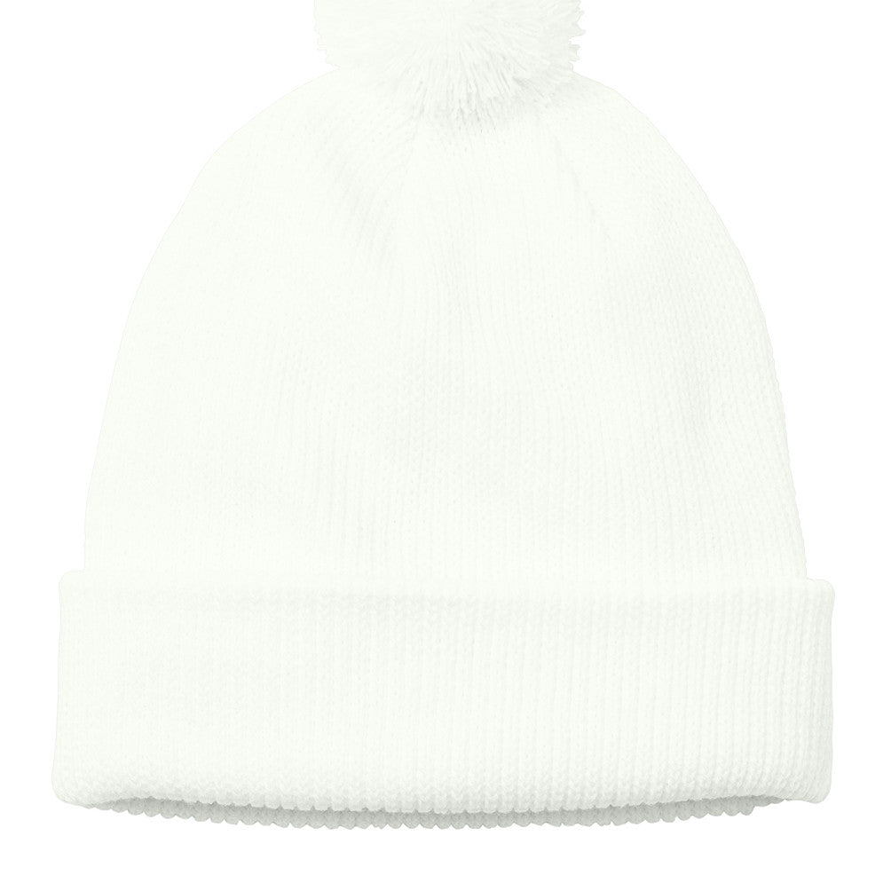 Stylish Cozy Pom Beanie for Cold Weather - Marshmallow