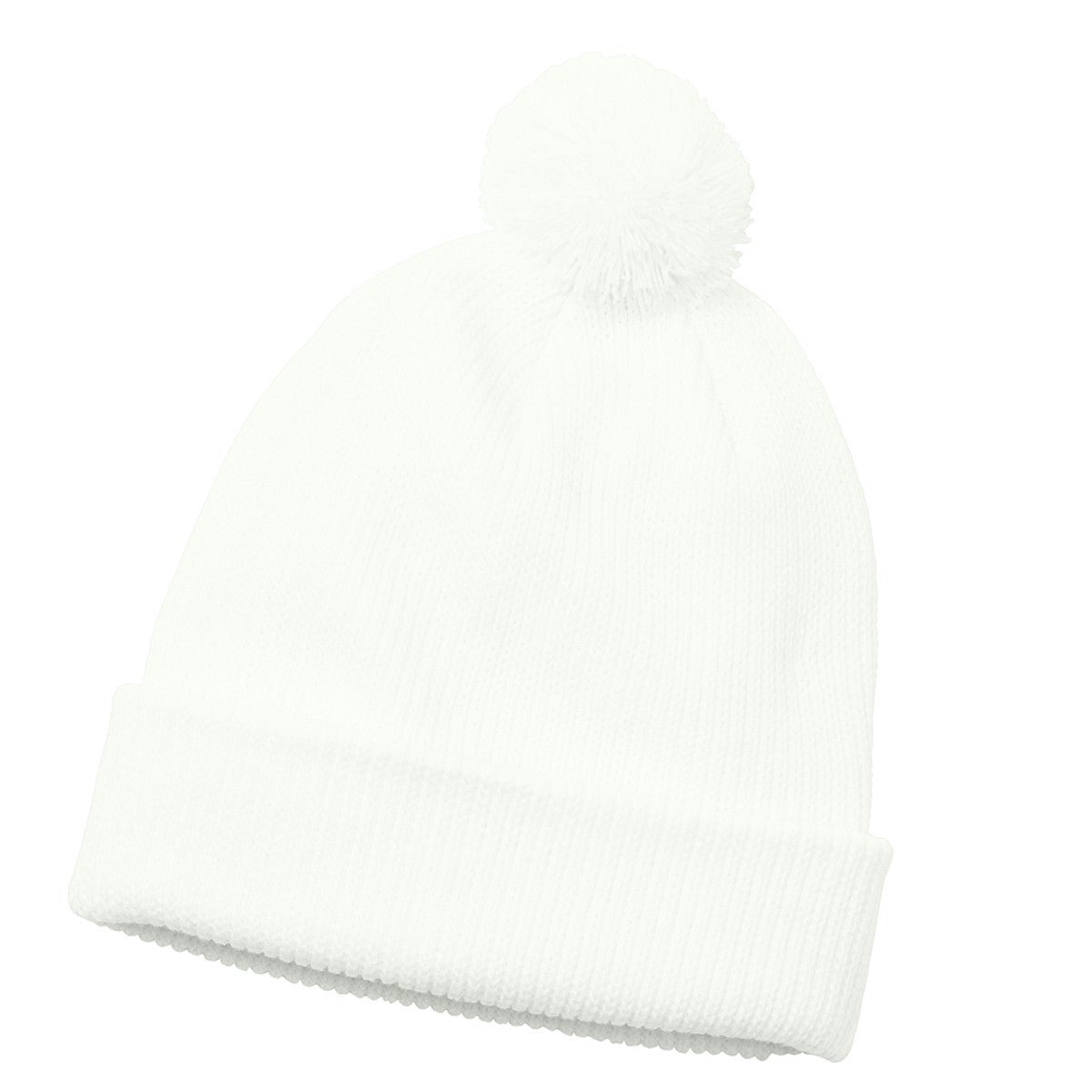 Stylish Cozy Pom Beanie for Cold Weather - Marshmallow