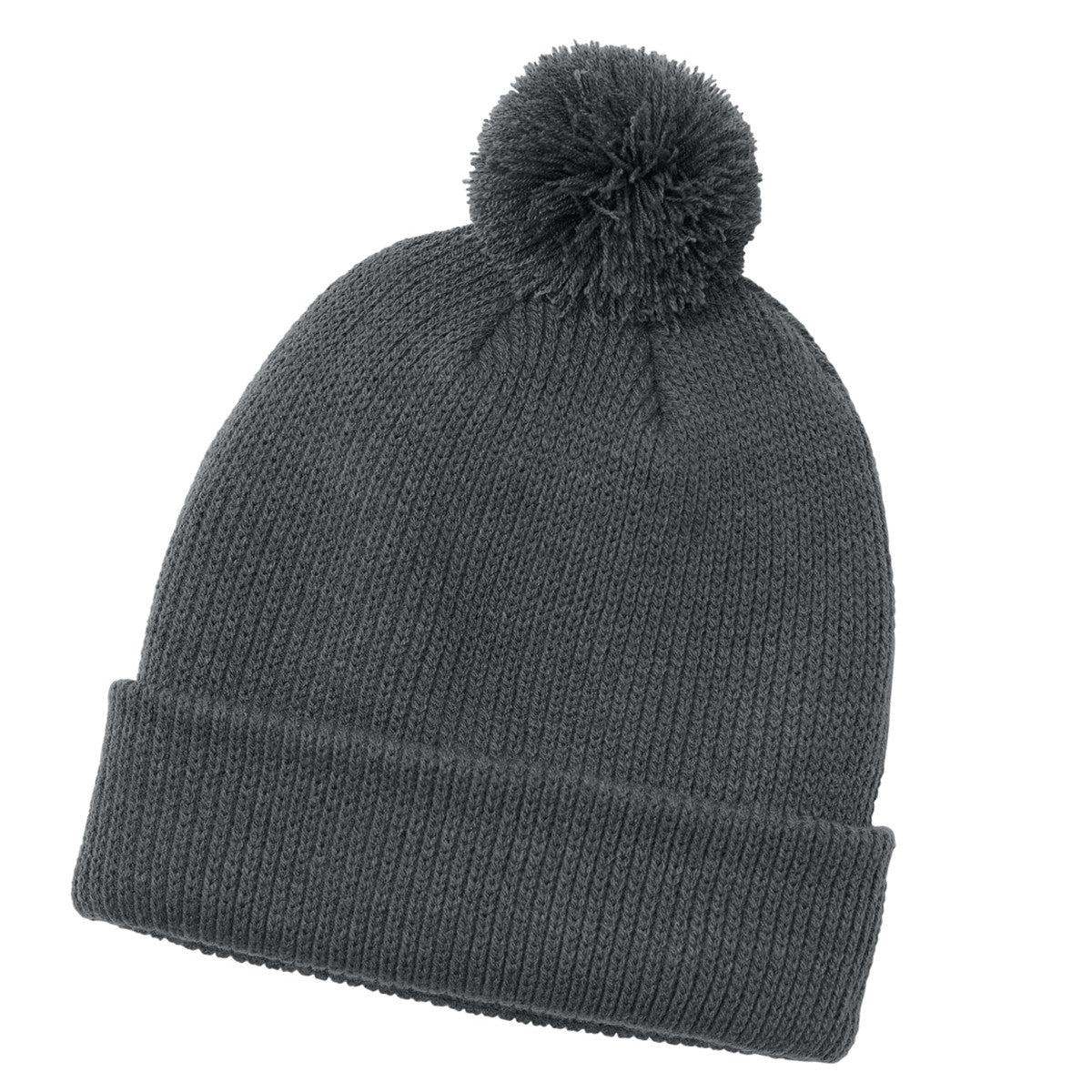Stylish Cozy Pom Beanie for Cold Weather - Storm Grey