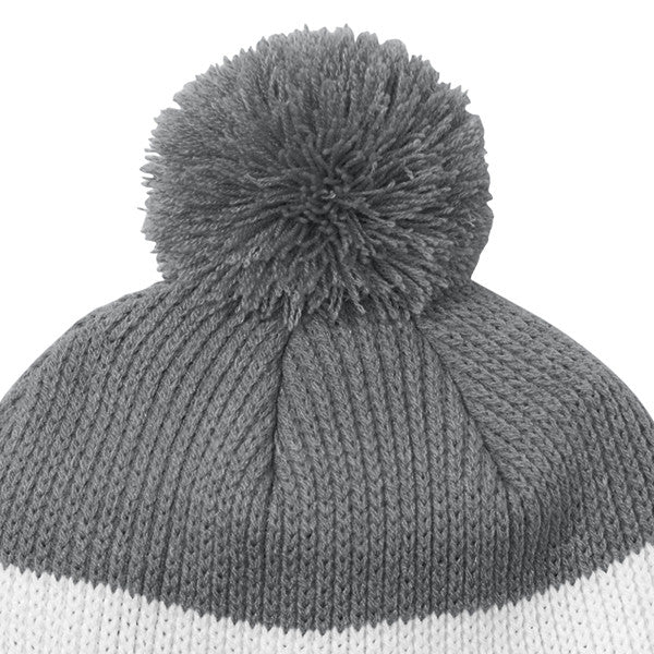 Warm Soft & Cozy Pom Beanie - River Blue Navy-Marshmallow-Gusty Grey