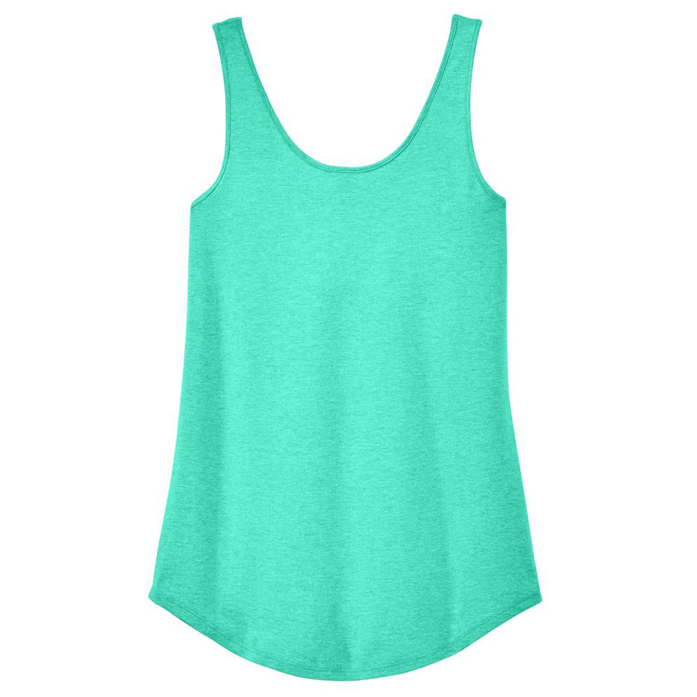 Womens Casual Soft and Comfort Perfect Tri Relaxed Tank Top Aqua Heather