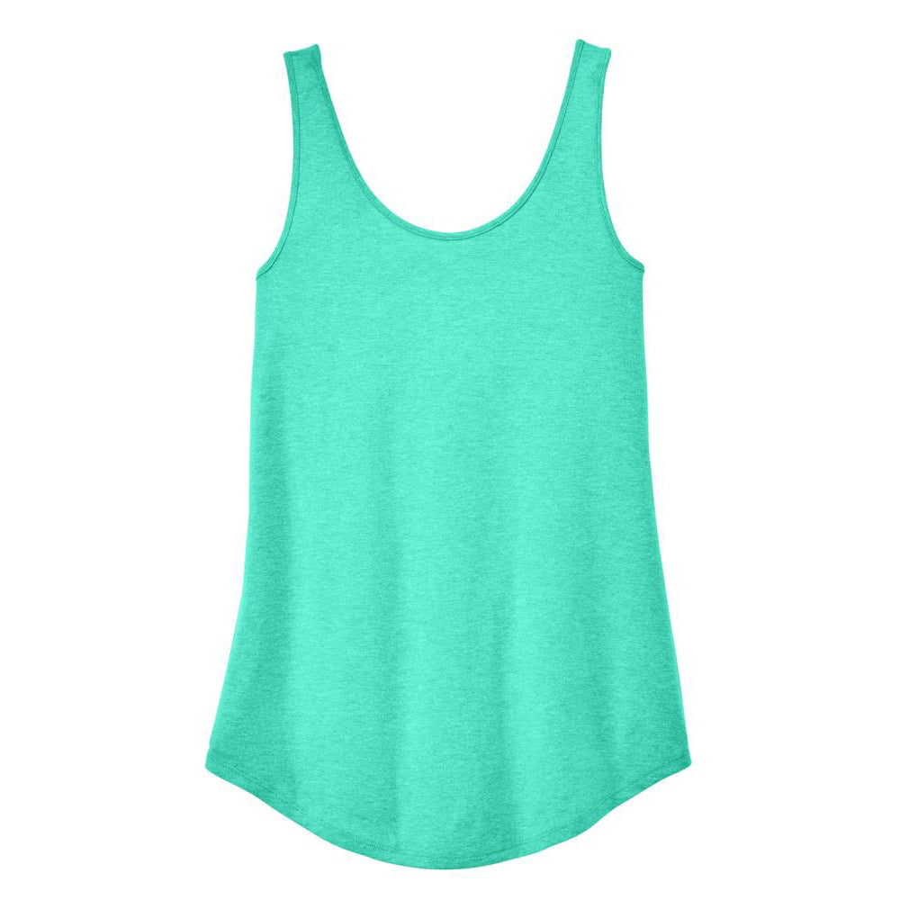 Womens Casual Soft and Comfort Perfect Tri Relaxed Tank Top Aqua Heather