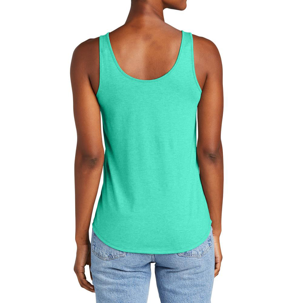 Womens Casual Soft and Comfort Perfect Tri Relaxed Tank Top Aqua Heather