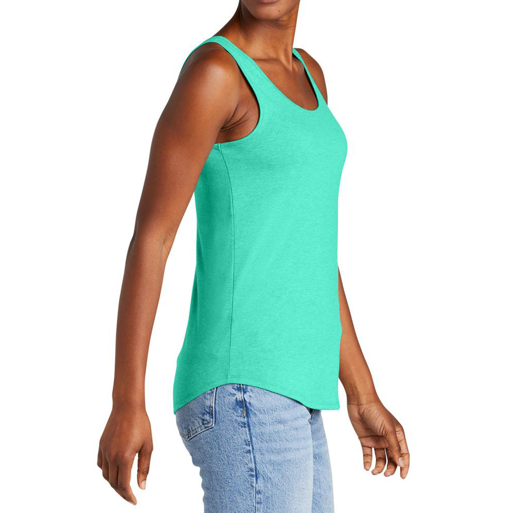 Womens Casual Soft and Comfort Perfect Tri Relaxed Tank Top Aqua Heather