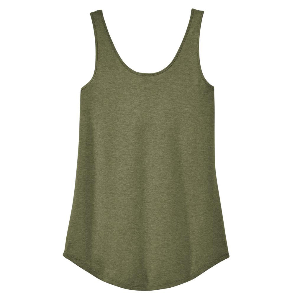 Womens Casual Soft and Comfort Perfect Tri Relaxed Tank Top Military Green Frost
