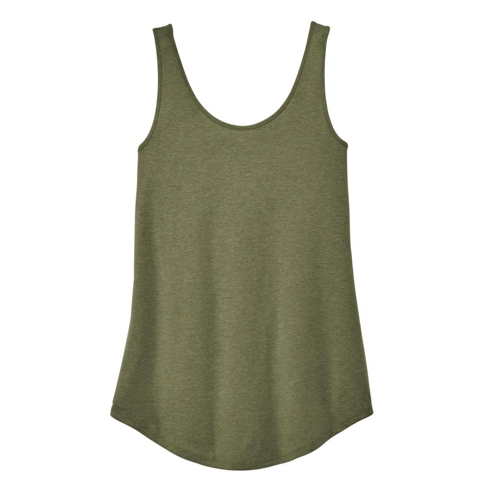 Womens Casual Soft and Comfort Perfect Tri Relaxed Tank Top Military Green Frost