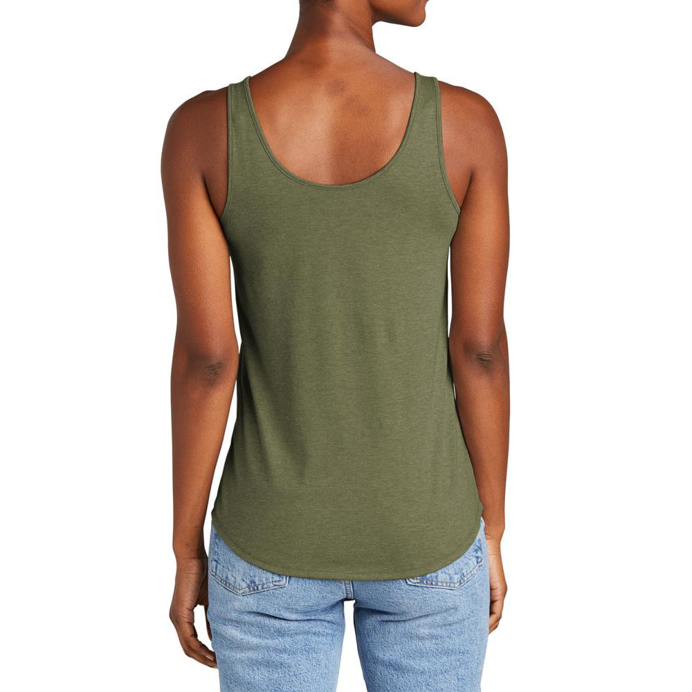 Womens Casual Soft and Comfort Perfect Tri Relaxed Tank Top Military Green Frost