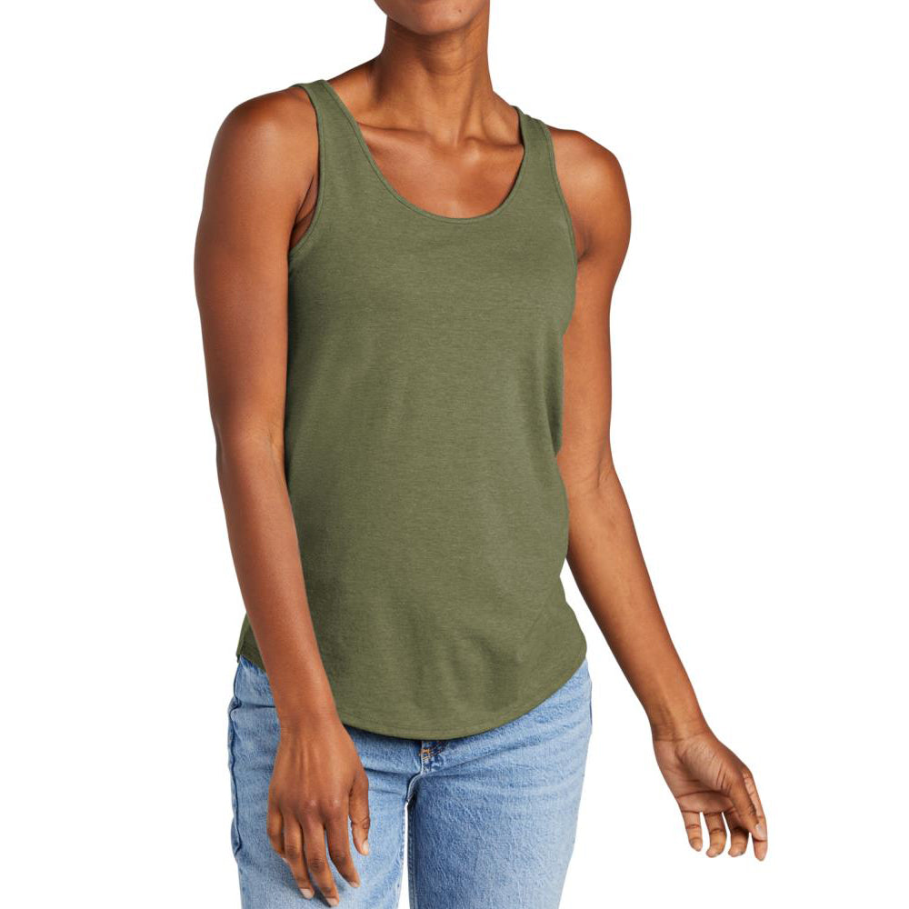 Womens Casual Soft and Comfort Perfect Tri Relaxed Tank Top Military Green Frost