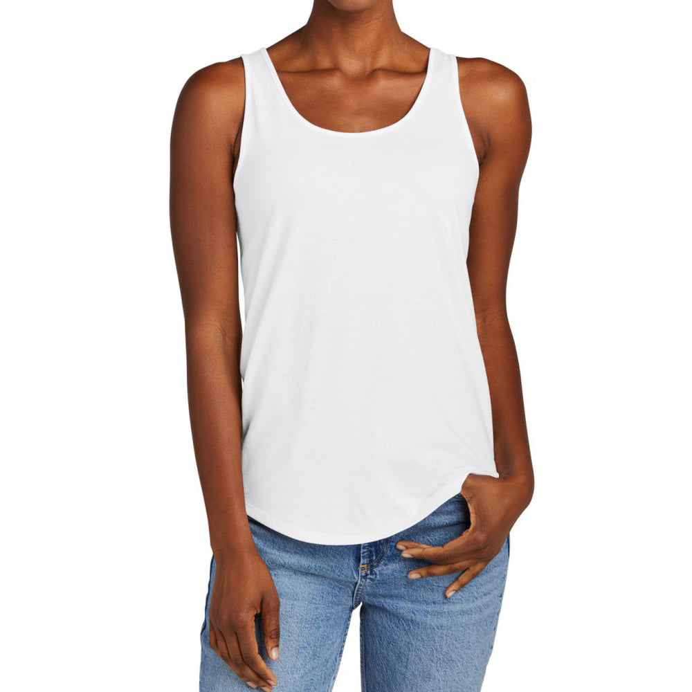 Womens Casual Soft and Comfort Perfect Tri Relaxed Tank Top White