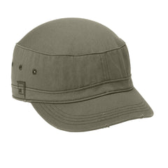 Military Style Distressed Enzyme Washed Cotton Twill Caps in 4 Colors