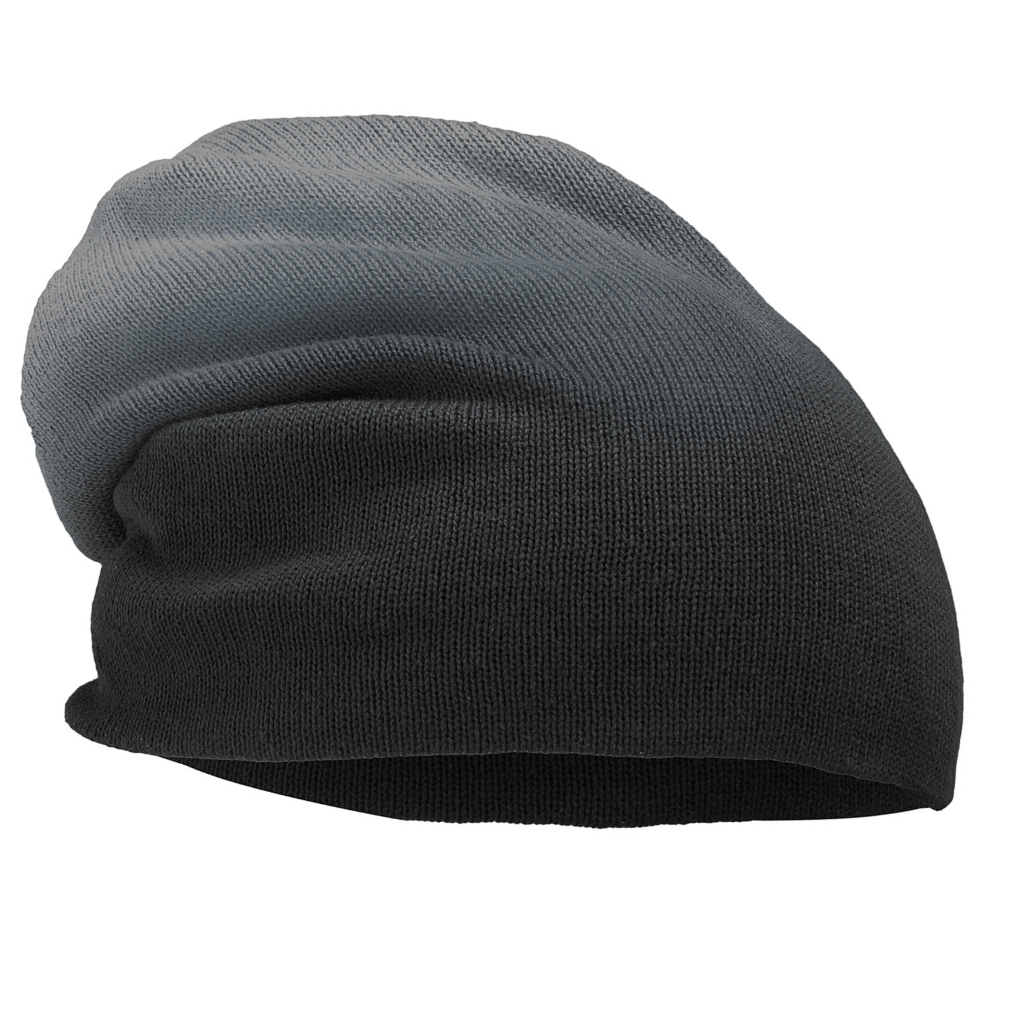 Black Dip Dye Slouch Beanie – Soft Knit Winter Hat for Men & Women