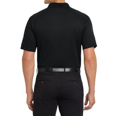Men's Dry Zone Ottoman Polo Moisture-Wicking Snag-Resistant Flat Knit Collar 2-Button Placket Raglan Sleeves Rib Knit Side Vents Rental-Friendly-Black
