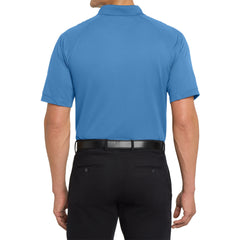 Men's Dry Zone Ottoman Polo Moisture-Wicking Snag-Resistant Flat Knit Collar 2-Button Placket Raglan Sleeves Rib Knit Side Vents Rental-Friendly-Blue Lake