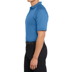 Men's Dry Zone Ottoman Polo Moisture-Wicking Snag-Resistant Flat Knit Collar 2-Button Placket Raglan Sleeves Rib Knit Side Vents Rental-Friendly-Blue Lake