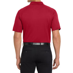 Men's Dry Zone Ottoman Polo Moisture-Wicking Snag-Resistant Flat Knit Collar 2-Button Placket Raglan Sleeves Rib Knit Side Vents Rental-Friendly-Engine Red