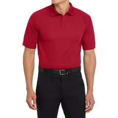 Men's Dry Zone Ottoman Polo Moisture-Wicking Snag-Resistant Flat Knit Collar 2-Button Placket Raglan Sleeves Rib Knit Side Vents Rental-Friendly-Engine Red