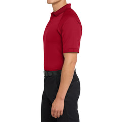 Men's Dry Zone Ottoman Polo Moisture-Wicking Snag-Resistant Flat Knit Collar 2-Button Placket Raglan Sleeves Rib Knit Side Vents Rental-Friendly-Engine Red