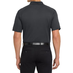 Men's Dry Zone Ottoman Polo Moisture-Wicking Snag-Resistant Flat Knit Collar 2-Button Placket Raglan Sleeves Rib Knit Side Vents Rental-Friendly-Iron Grey