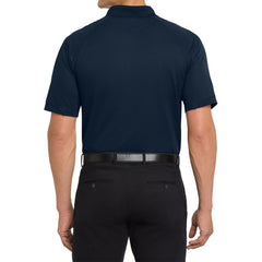 Men's Dry Zone Ottoman Polo Moisture-Wicking Snag-Resistant Flat Knit Collar 2-Button Placket Raglan Sleeves Rib Knit Side Vents Rental-Friendly-Navy