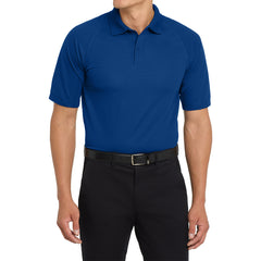 Men's Dry Zone Ottoman Polo Moisture-Wicking Snag-Resistant Flat Knit Collar 2-Button Placket Raglan Sleeves Rib Knit Side Vents Rental-Friendly-Royal