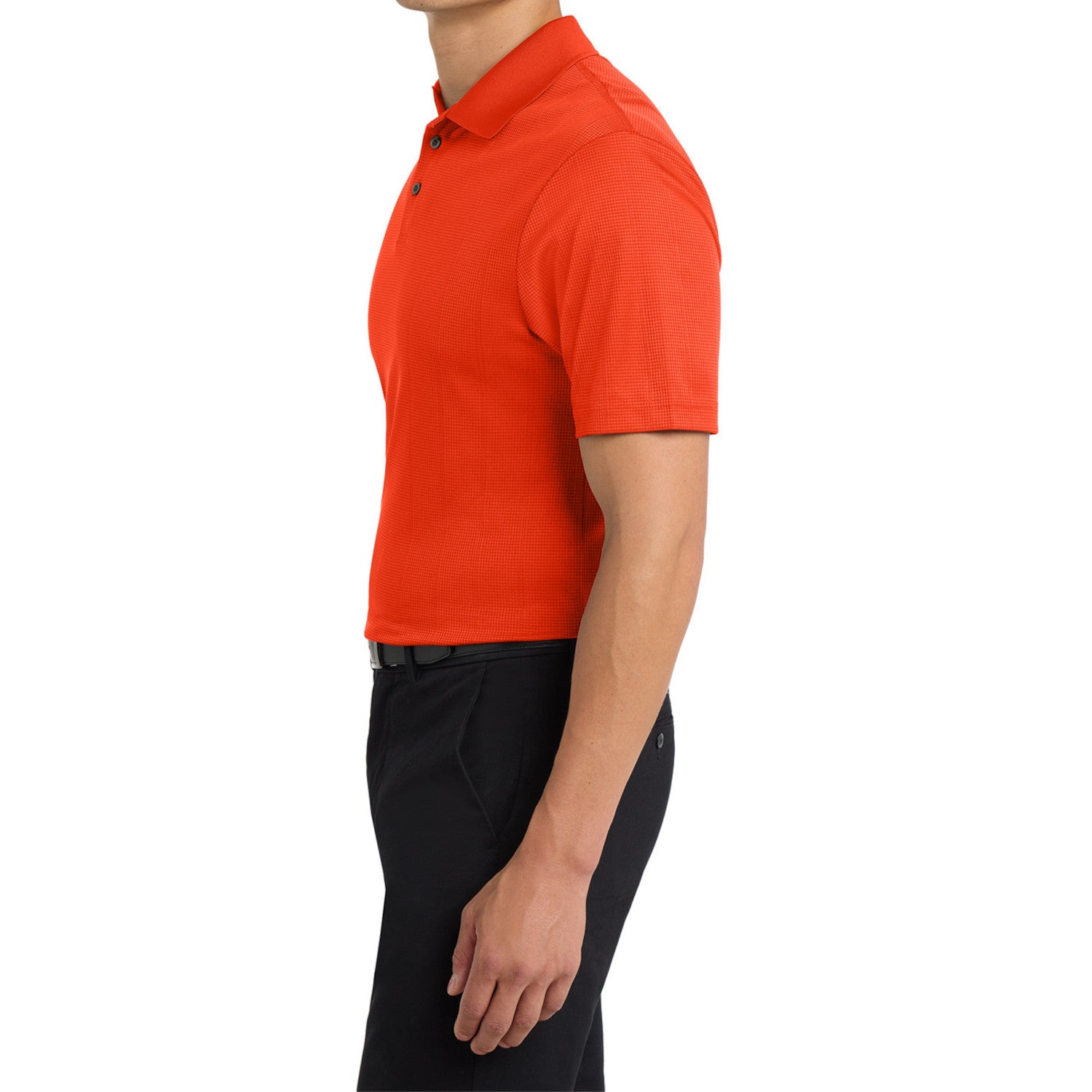 Mafoose Men's Performance Fine Jacquard Polo Autumn Orange-Side