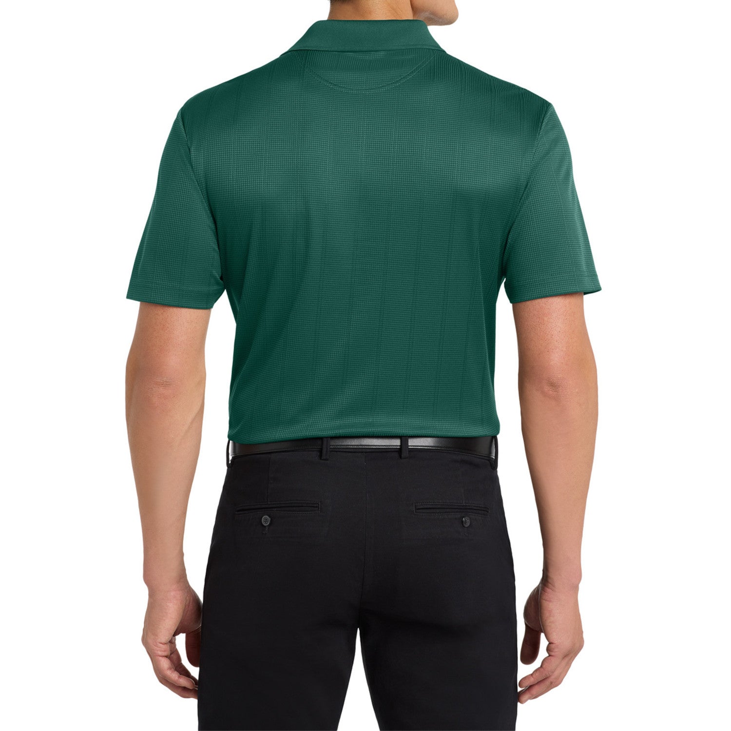 Mafoose Men's Performance Fine Jacquard Polo Green Glen-Back