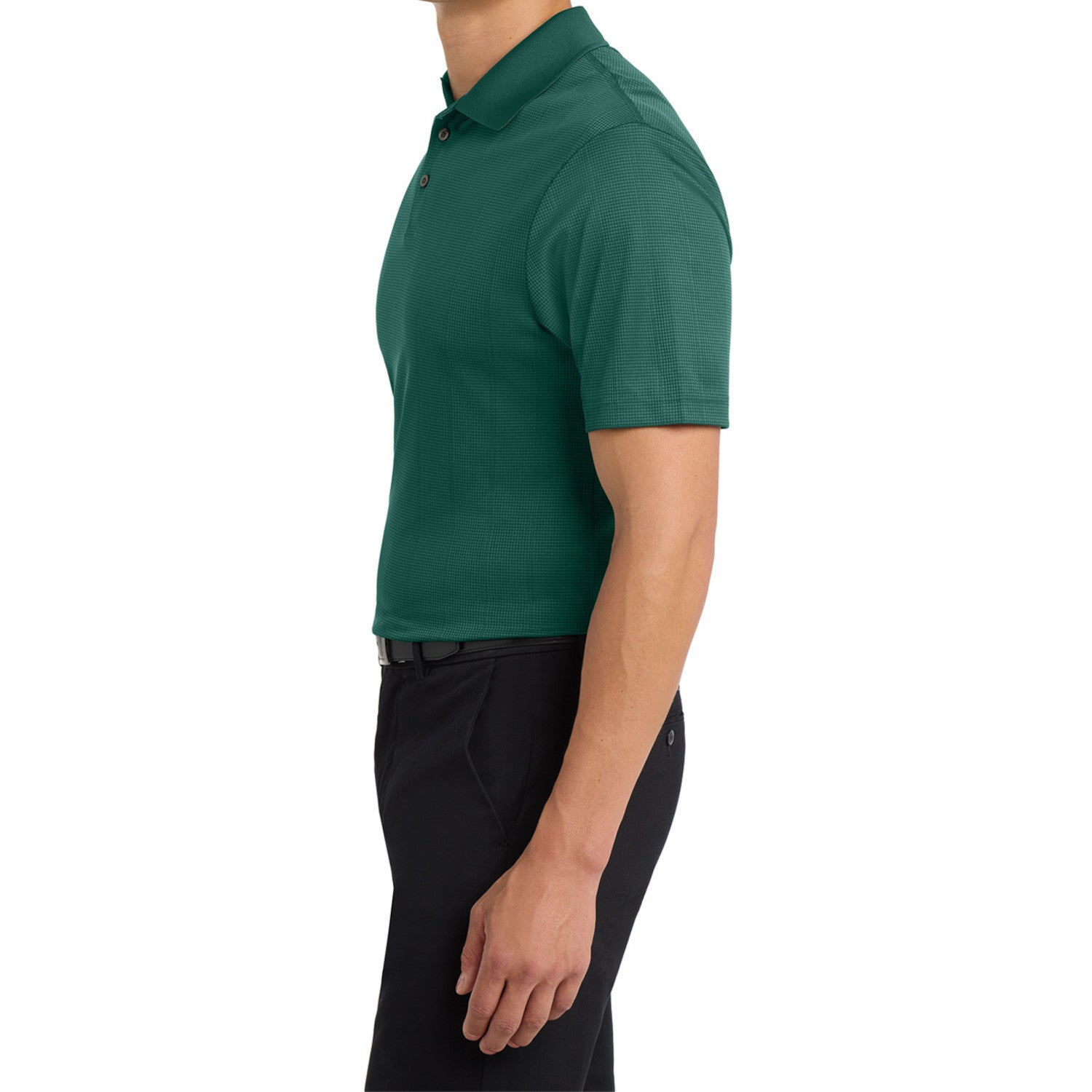 Mafoose Men's Performance Fine Jacquard Polo Green Glen-Back
